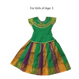 South Indian Lehenga Girls skirt - BLUE - 18"